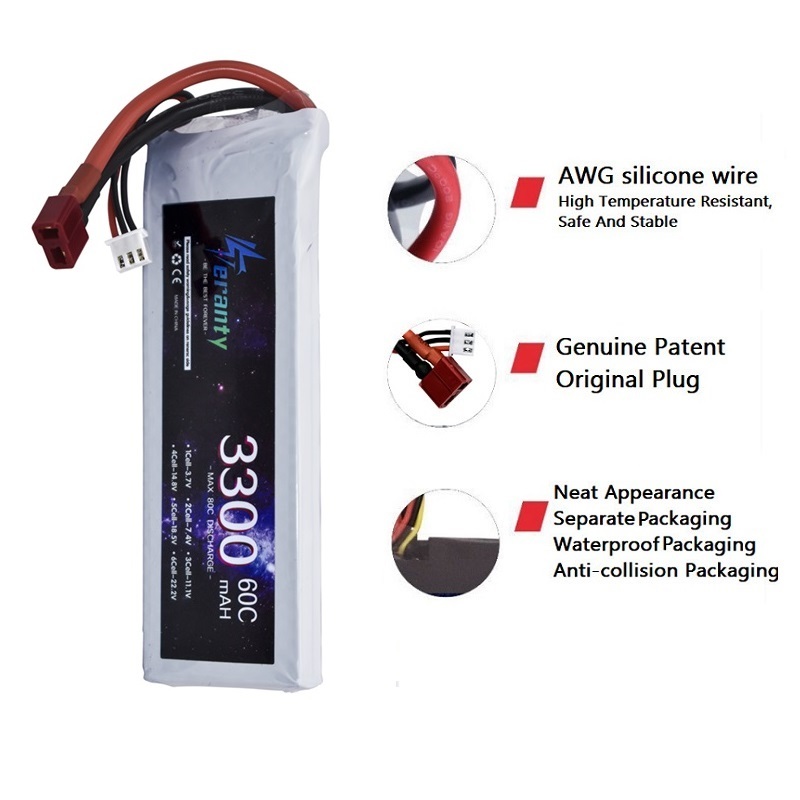 2S 7,4 В LiPo аккумулятор 3300 – обзор и цена Drone Battery Connector